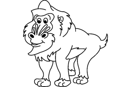 Printable coloring pages: Monkey 03 – 10 Doigts
