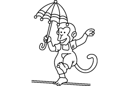 Dibujos para imprimir : Mono 06 – 10 Doigts