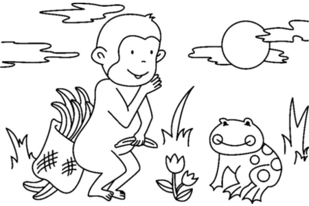 Printable coloring pages: Monkey 09 – 10 Doigts