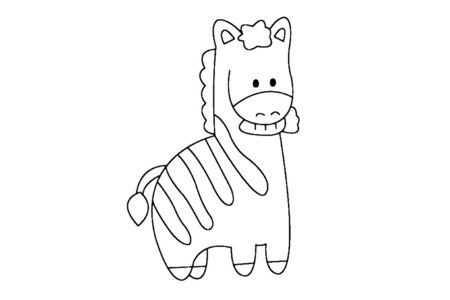 Dibujos para imprimir : Cebra 01 – 10 Doigts