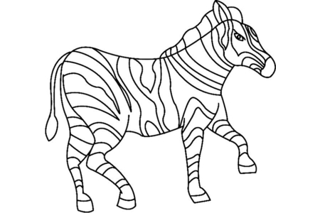 Printable coloring pages: Zebra 02 – 10 Doigts