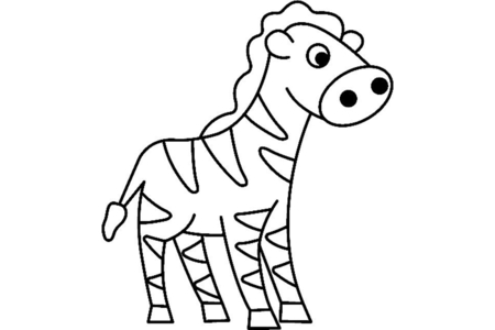 Dibujos para imprimir : Cebra 04 – 10 Doigts