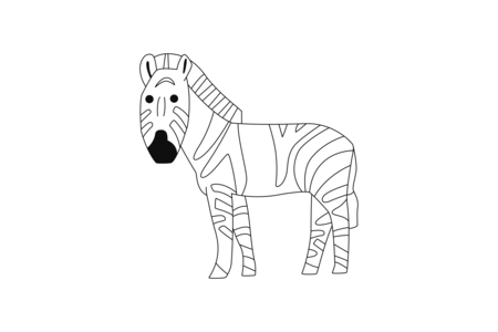 Dibujos para imprimir : Cebra 05 – 10 Doigts