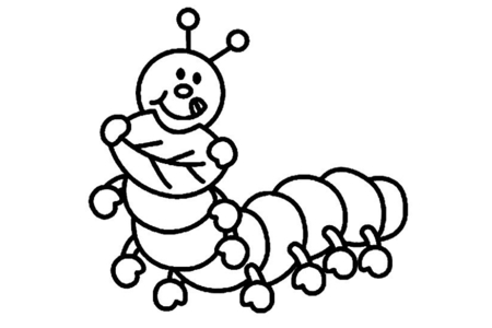 Printable coloring pages: Caterpillar 01 – 10 Doigts