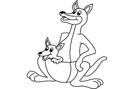 Dibujos para imprimir : Canguro 01 – 10 Doigts
