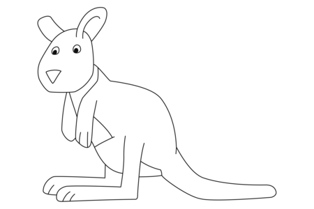 Dibujos para imprimir : Canguro 04 – 10 Doigts