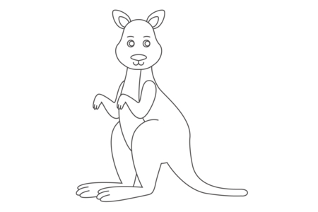 Dibujos para imprimir : Canguro 05 – 10 Doigts