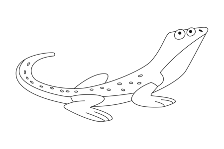 Printable coloring pages: Lizard 01 – 10 Doigts