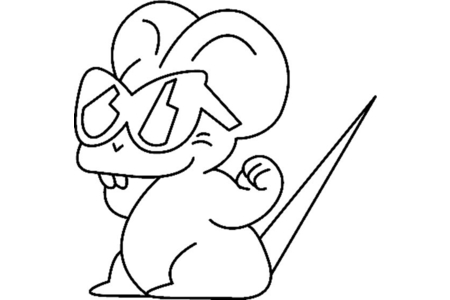 Printable coloring pages: Mouse 03 – 10 Doigts