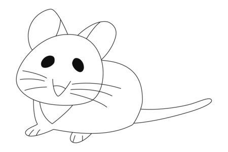 Printable coloring pages: Mouse 14 – 10 Doigts