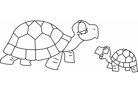 Printable coloring pages: Turtle 01 – 10 Doigts