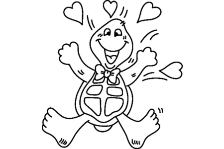 Printable coloring pages: Turtle 02 – 10 Doigts