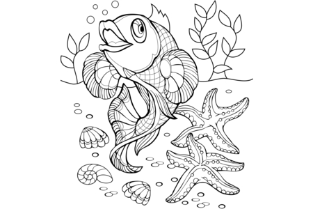 Printable coloring pages: Sea animals12 – 10 Doigts
