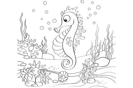Printable coloring pages: Sea-animals3 – 10 Doigts