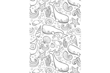 Printable coloring pages: Sea Animals 5 – 10 Doigts