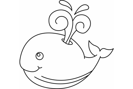 Printable coloring pages: Whale 01 – 10 Doigts