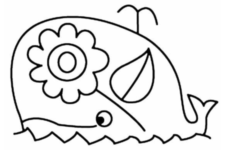 Printable coloring pages: Whale 02 – 10 Doigts