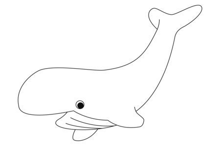 Printable coloring pages: Whale 08 – 10 Doigts
