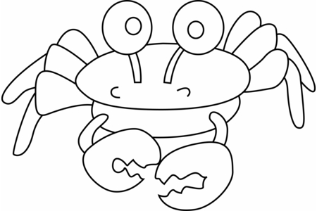 Printable coloring pages: Crab 01 – 10 Doigts