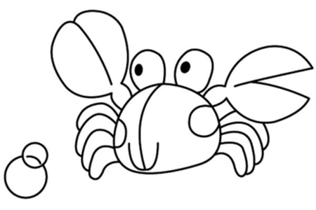 Printable coloring pages: Crab 02 – 10 Doigts
