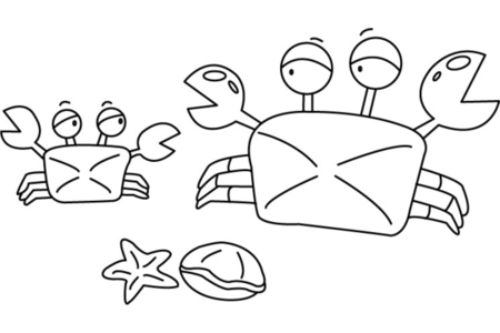 Printable coloring pages: Crab 03 – 10 Doigts