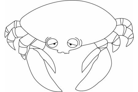 Printable coloring pages: Crab 05 – 10 Doigts