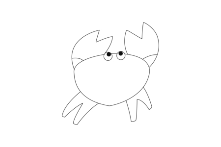Printable coloring pages: Crab 06 – 10 Doigts
