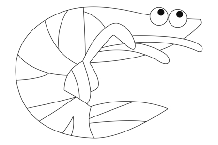 Printable coloring pages: Shrimp 01 – 10 Doigts