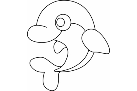 Printable coloring pages: Dolphin 01 – 10 Doigts