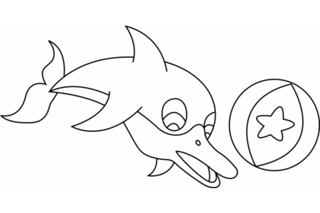 Printable coloring pages: Dolphin 02 – 10 Doigts