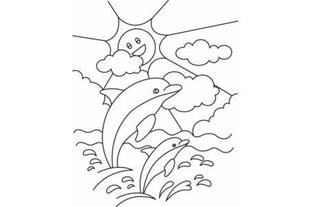 Dibujos para imprimir : Delfín 04 – 10 Doigts