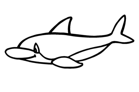 Printable coloring pages: Dolphin 05 – 10 Doigts