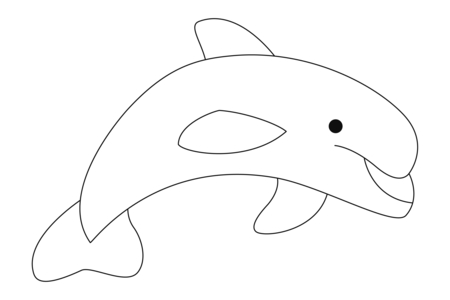 Printable coloring pages: Dolphin 06 – 10 Doigts