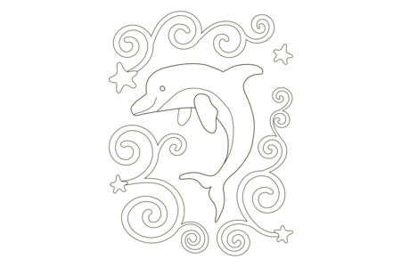 Printable coloring pages: Dolphin 07 – 10 Doigts