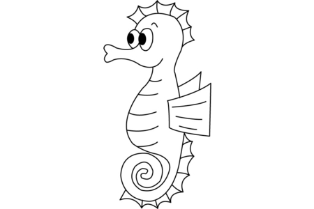 Printable coloring pages: Seahorse 01 – 10 Doigts