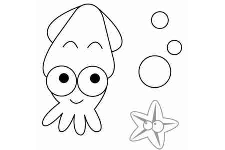 Printable coloring pages: Octopus 01 – 10 Doigts