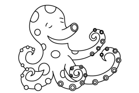 Printable coloring pages: Octopus 02 – 10 Doigts