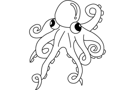 Printable coloring pages: Octopus 05 – 10 Doigts
