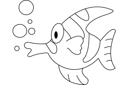 Printable coloring pages: Fish 11 – 10 Doigts