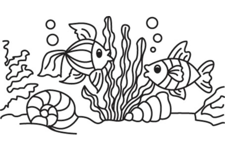Printable coloring pages: Fish 17 – 10 Doigts