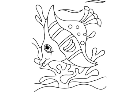 Printable coloring pages: Fish 18 – 10 Doigts