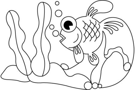 Printable coloring pages: Fish 20 – 10 Doigts