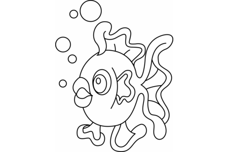 Printable coloring pages: Fish 27 – 10 Doigts