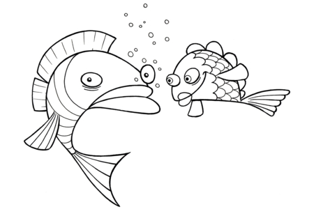 Printable coloring pages: Fish 33 – 10 Doigts