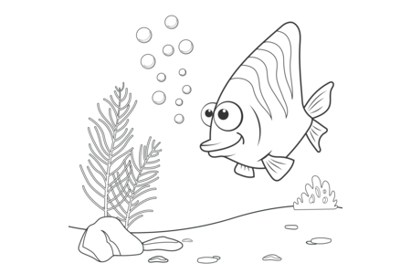 Printable coloring pages: Fish 36 – 10 Doigts