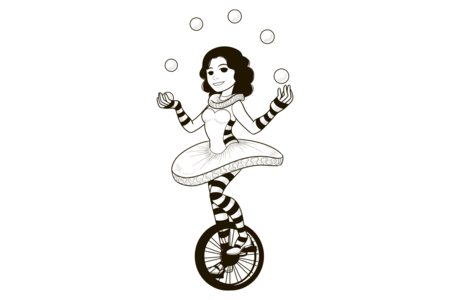 Dibujos para imprimir : Circo malabarista – 10 Doigts