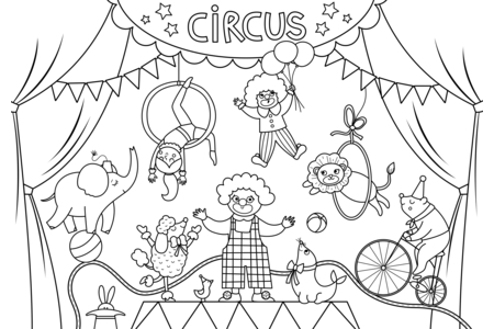 Dibujos para imprimir : Circo13 – 10 Doigts