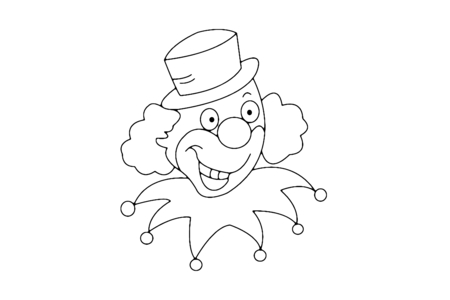 Printable coloring pages: Clown 05 – 10 Doigts