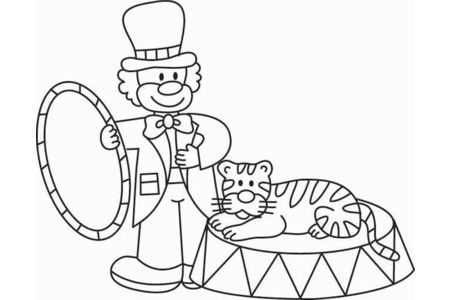 Printable coloring pages: Clown 14 – 10 Doigts