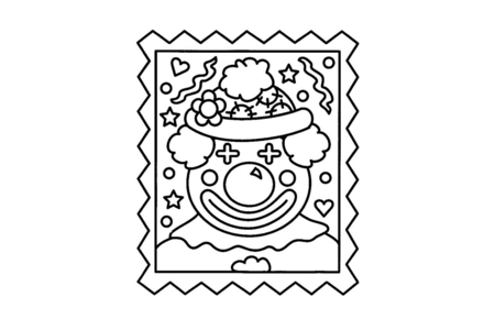 Printable coloring pages: Clown 17 – 10 Doigts